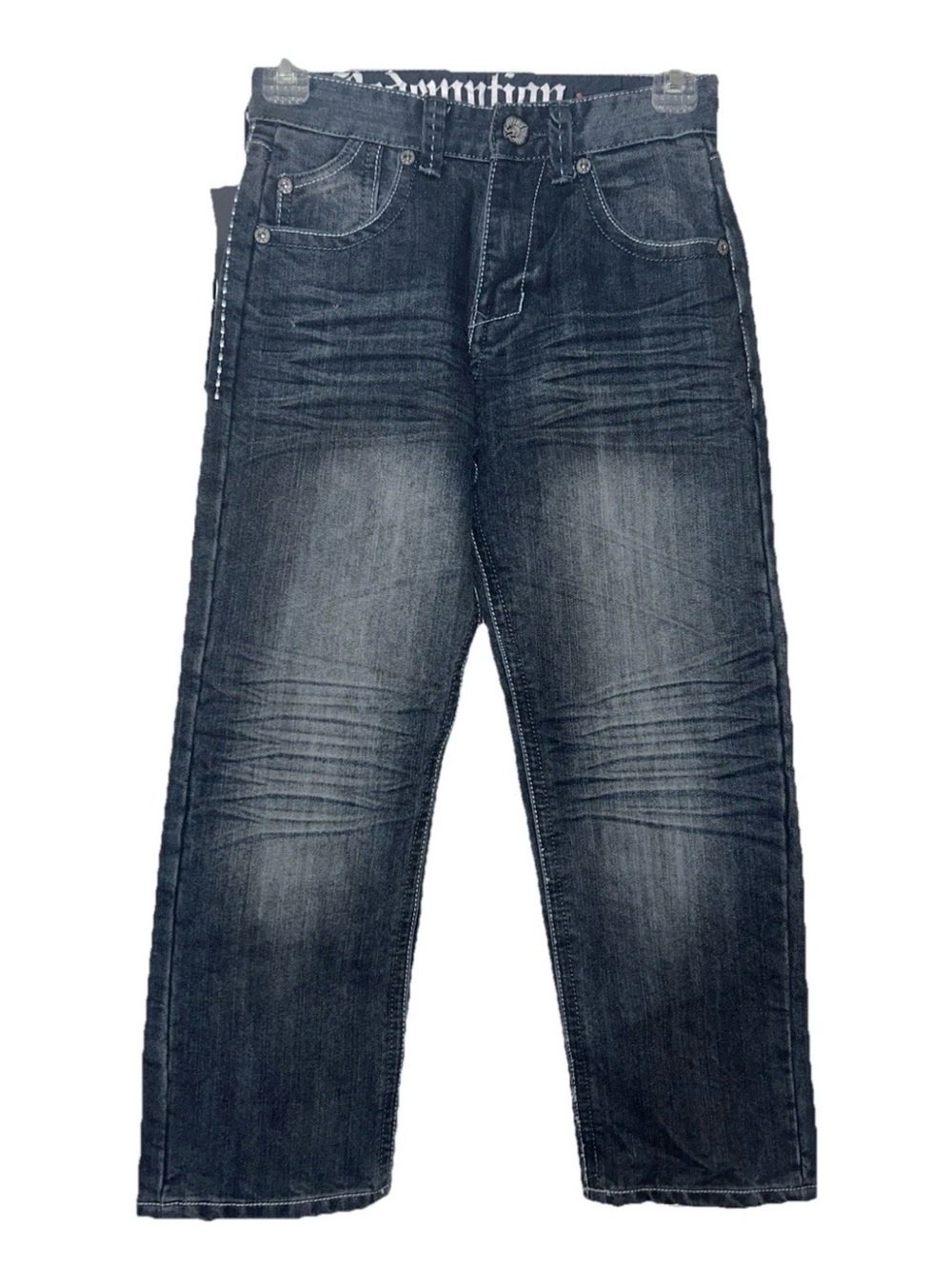 Redemption Denim Boys Jeans Size 12 Dark Wash Straight Leg 24” Inseam NWT